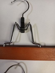 Set of 6 Wooden Clamp Pants Or Skirt Hangers with Metal Clips 11 Inches