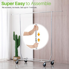 HOKEEPER Clothes Rack, Rolling Clothing Racks for Hanging Clothes, Portable Clot
