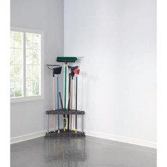 Black 2-Tier Corner Plastic Shelving Unit (32 In. W X 20 In. H X 19 In. D)