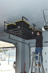 Overhead Garage Storage Rack — Adjustable Height, 96In.L X 48In.D X 23–37In.H
