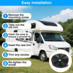RV Trim Molding Insert 1″ RV Vinyl Trim Insert 50’ Black Camper Trim Moldin…