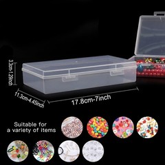 Lots Clear Plastic Storage Container Box Hinged Lid DIY Arts Crafts Markers Pens