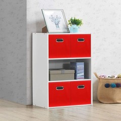 Versatile Foldable Red Storage Bins – 11x11x11 Inches for Home Organization