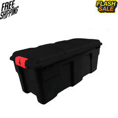 Hyper Tough Heavy Duty Storage Footlocker Lockable Plastic Black 17 Gallon
