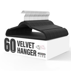 Velvet Hangers 60 Pack, Non-Slip Clothes Hangers with Shoulder Notches, 360° …
