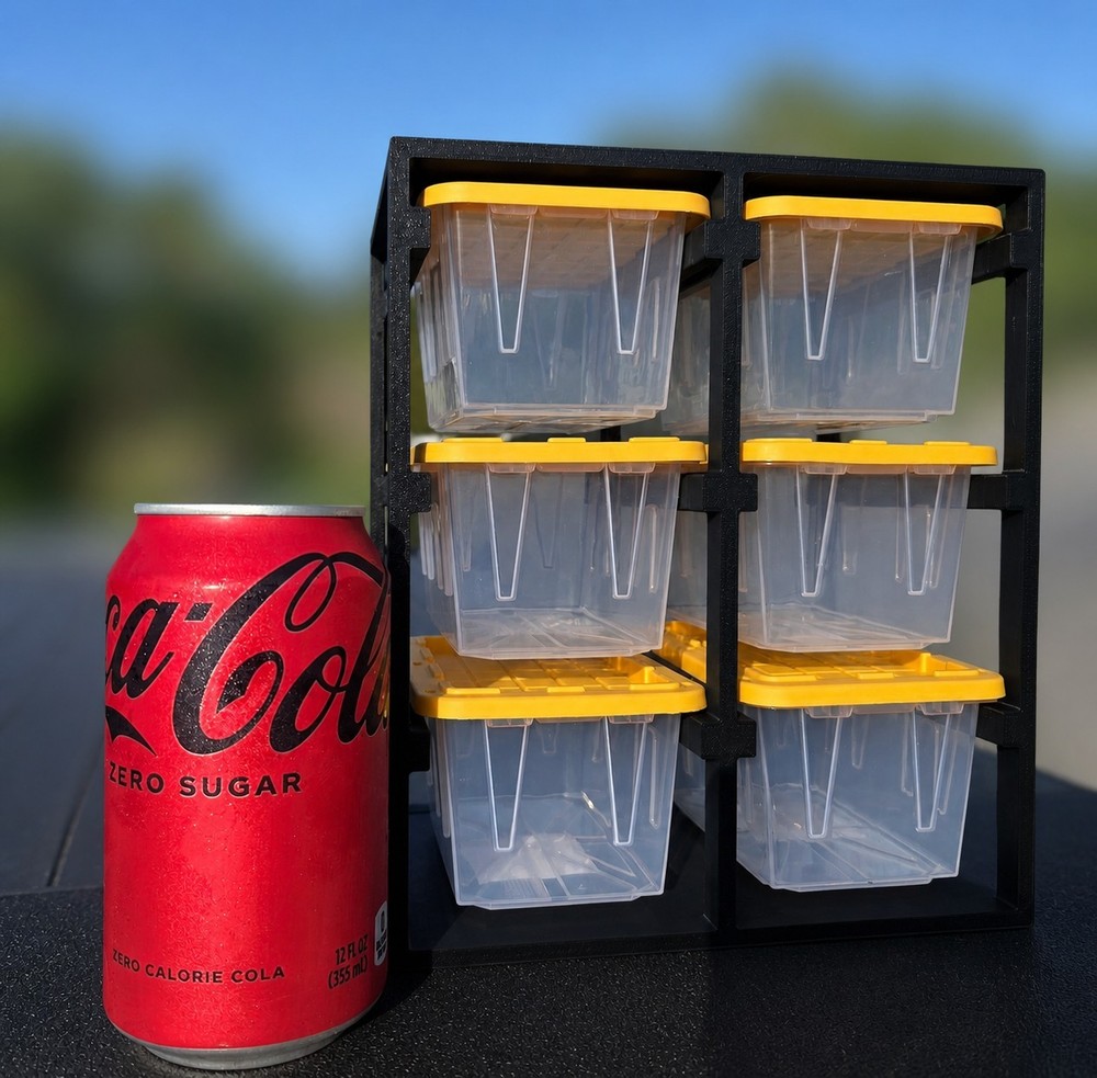6x Injection-Molded Plastic Teeny Tote & custom 3D Printed Rack – FREE S&H