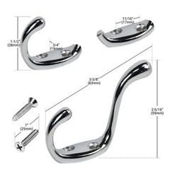 Rok Hardware Heavy Duty Coat Hook, 3-1/2″, Chrome ROKCH101CH