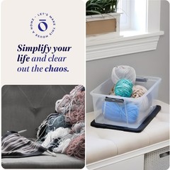 Homz 15 Qt Stackable Plastic Storage Container w/Snaplock Lid, Gray (8 Pack)