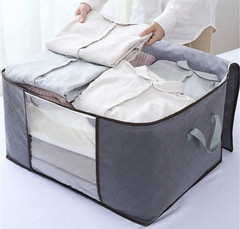 1pc Large Quilted Storage Box – Zippered Fabric Container w/ Handle – NEW