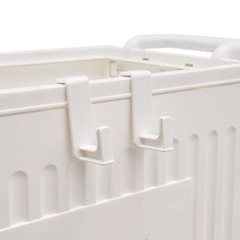 White Storage Box With Lid Universal Wheels Collapsible Storage Organizer