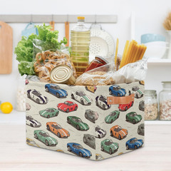 Adorable Cartoon Cars Storage Basket with Handle – Perfect for Toys & Books!