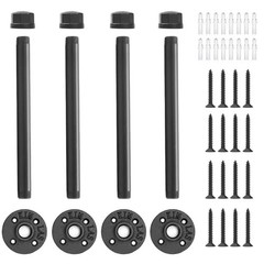 Industrial Pipe Clothing Rack 12 Inch 4 Pack, Wall Mounted Clothes Rack Heavy…