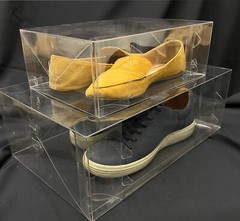 15-5/16″ x 9-13/16″ x 5-1/2″ XLarge Super Clear APET Plastic Display Shoe Boxes