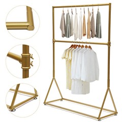 Retro Industrial Clothing Garment Rack 1.6m Freestanding Metal Clothes Rack NEW