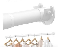 2 Closet Rods for Hanging Clothes, 17-69 Inches Stepless Adjustable Metal Close