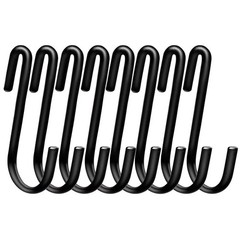 30 Pack Heavy Duty S Hooks for Hanging, Black S Shaped Hooks Hanging Hangers Pan
