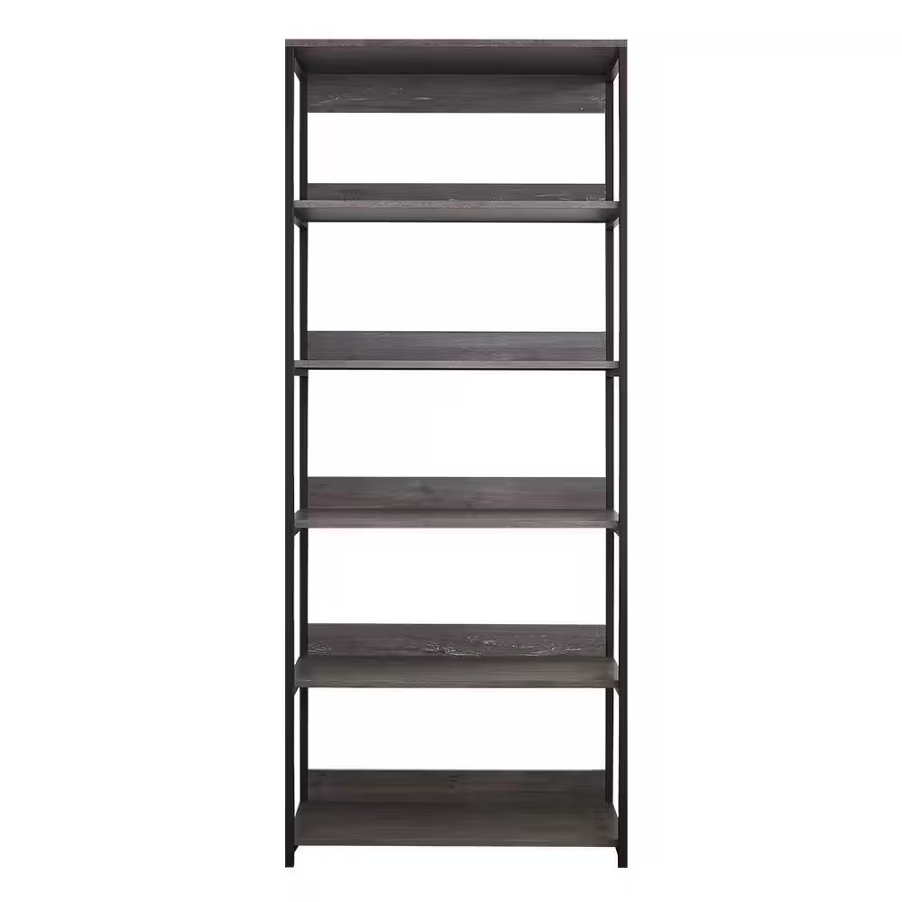 Monica 32 In. W Rustic Gray Wood Closet System Walk-In Closet with 5 Shelves
