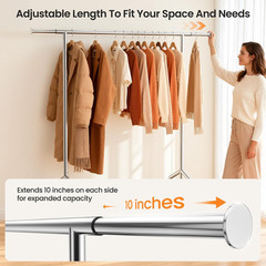 Heavy Duty Clothes Rack, Rolling Clothing Rack Load 650 LBS for Hanging Clothes