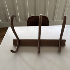 Vintage Bentwood 3 Hook Wall Mount Hat Coat Jacket Scarf Rack Thonet Style Brown