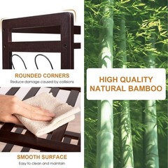 5-Tier Bamboo Shoe Rack Shoe Bench Shoe Shelf Free Standing Storage Organizer