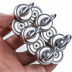FINDMAG 40 LBS(18KG) Magnetic Hooks Super Strong 10PACK 40LBS, Silver