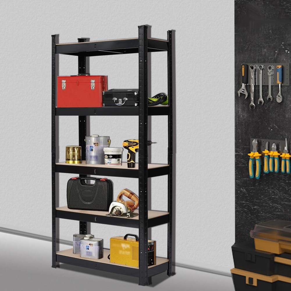 5 Shelf Metal Adjustable Garage Shelves Storage Shelving for Garage Warehouse