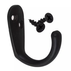 1-3/4 In. X 1-1/2 In. Matte Black Small Robe/Coat Hooks (10-Pack)