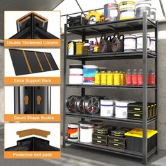 3000lbs Garage Steel Storage Shelves 84″H Industrial Heavy Duty Shelving Rack