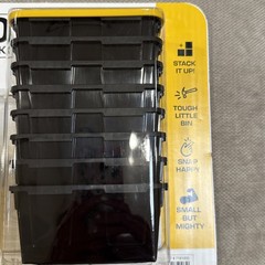 GreenMade Mini Bin Stackable Plastic Storage Bins 10-Pack Black/Yellow