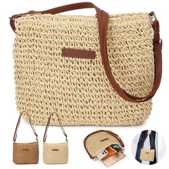 Summer Straw Crossbody Bag Women Beach Woven Shoulder Handbag Purse Boho Tote US
