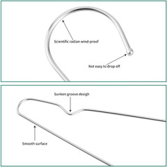 Metal Hangers Clothing Heavy Duty for Closet Stainless Steel Hanger 16.5In by 3