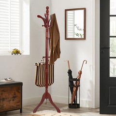 Solid Wooden Coat Rack Hat Hanger Hooks Hall Entryway Jacket Umbrella Tree Stand