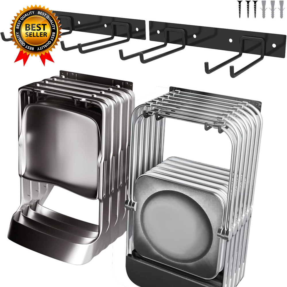 2Pack Folding Chair Storage Rack Chair Hangers for Garage Wall Garage