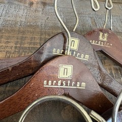 Nordstrom Wooden Hangers Lot of Six(6) Mahogany Cherry High Gloss Suits Jackets