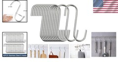 40 Pack S Hooks – Stainless Steel Heavy Duty S Hooks for Hanging Pots, Pans, Pla