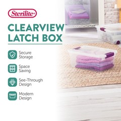 Sterilite 15 Qt. Plastic Stackable Storage Container with Lid, Clear (12 Pack)
