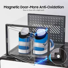 X-Large Shoe Boxes with Magnetic Door, 12-Pack Stackable Shoes Storage Organi…