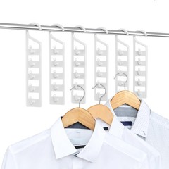 Space Saving Hangers for Clothes – 6 in Pack, Heavy Duty Plastic, Multi Close…