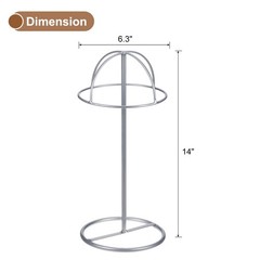 2 Pcs Metal Hat Display Stand Tabletop Hat and Wig Rack Holder Silver