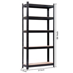 5 Tier Metal Shelving Rack Garage Storage Shelf Space Save Organizer