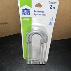 Project Source Dual Hooks Metal Gray Wall Mounted Traditional 2 Pack #5105897