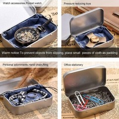 6 Pcs Metal Box Container Hinged Lid Small Empty Storage Box For Small Cosmetics
