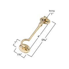Solid Brass Cabin Eye Hook Latch for Doors and Cabinet Renovators Supply