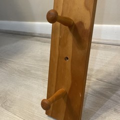 36” Solid Wood Shaker Peg Rail Coat Rack 6 Peg Kitchen Mug Display Oiled Finish
