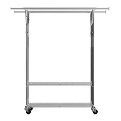 Uimoso Rolling Clothes Rack Garment Rack with Wheels & Storage Adjustable Height