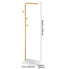 VEVOR Coat Rack Freestanding Coats Rack with Quartz Stone Base & 3 Round Hooks