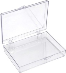 10-Pk Clear Hinged Plastic Container Keepsake Storage Boxes 3 1/2″ L x 2 9/16″ W
