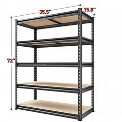 Heavy Duty Metal Storage Rack 5-Tier Adjustable Shelving Unit, Garage or Warehou