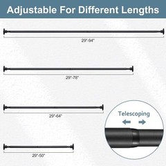 Hanging Closet Rod29-94 Inches Space Saving Closet Rod Extender HangingBlack …