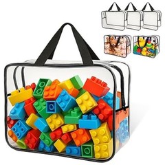 6Pcs 11.8*8.66*3.9in Large Toy Storage Bags Clear Waterproof Toy Organizer Bags